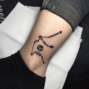 Blackwork constellation tattoo by doodle.popo. #blackwork #star #stars #constellation