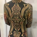 Body of patterns by Pierluigi Deliperi #PierluigiDeliperi #blackandgrey #blackwork #color #redink #pattern #tribal #geometric #shapes #paisley #floral #decorative #linework #dotwork #tattoooftheday