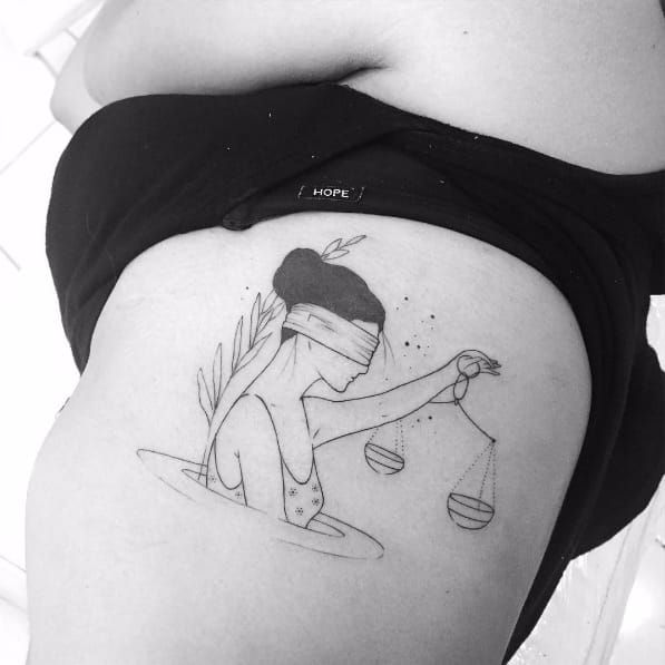 Tattoo uploaded by Keef Meccah • Libra Scale with constellation