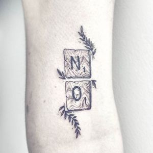 “NO” tattoo by Ciara Havishya. #samsararat #CiaraHavishya #consent #no #feminist #grlpwr #riotgrrrl #woman #feminism