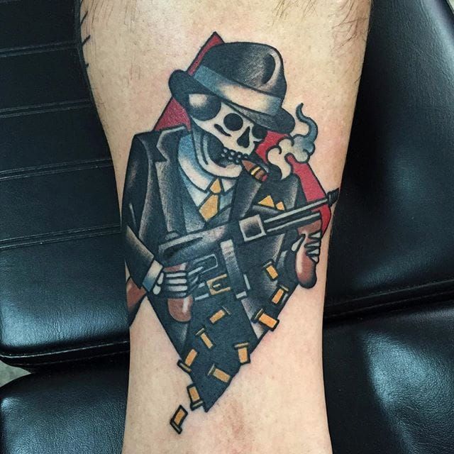 36 Latest Gangster Skull Tattoos