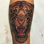 Growling Tiger Tattoo by Kike Esteras @Kike.Esteras #KikeEsteras #Neotraditional #Neotraditionaltattoo #Barcelona #Tiger
