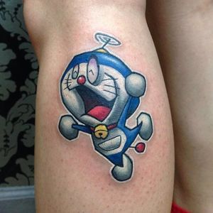Doraemon chibi tattoo by Mark Ford. #newschool #chibi #MarkFord #doraemon #anime
