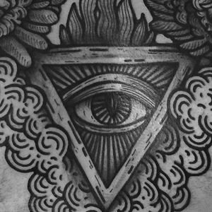 All-seeing eye tattoo by @kolahari #kolaharitattoo #black #blackwork #linework #thecirclelondonsoho #eye