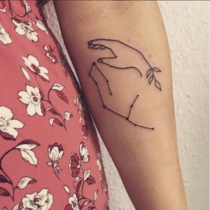 Constellation tattoo by Jen Von Klitzing #linework #blackwork #JenVonKlitzing #virgo #constellation