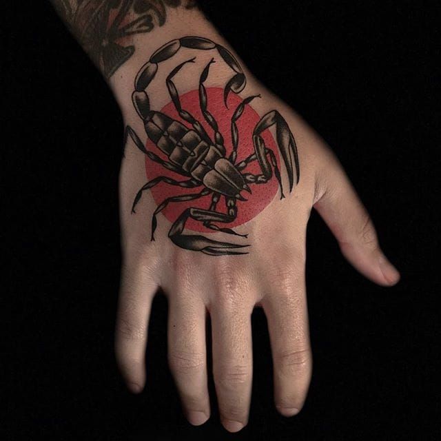 american traditional scorpion tattoo  Traditional tattoo cuff Traditional  tattoo inspiration Scorpion tattoo