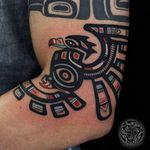 Cool piece by Black Nail #Haida #BlackNail #bird #tribal #haidatattoo