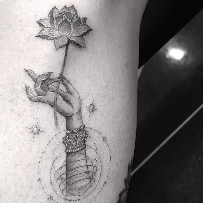 Black Lotus Tattoo Gallery - You could have the world in the palm