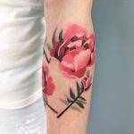 Peony by Sasha Unisex #SashaUnisex #watercolor #peony #floral #flower #tattoooftheday