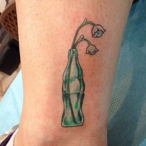The bottle used as a vase, by @thatartistkidfromnj #coketattoo #cocacola #coke