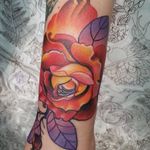 Flower tattoo by Maya Kubitza #MayaKubitza #Poland #flower #color