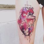 Por Dynoz #DynozArtAttack #gringo #abstract #abstract #colorido #colorful #aquarela #watercolor #coração #heart #coraçãoanatomico #anatomicalheart