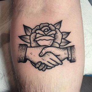 Shaking hands combined with a rose via @christianlanouette #ChristianLanouette #rose #hands #blackwork