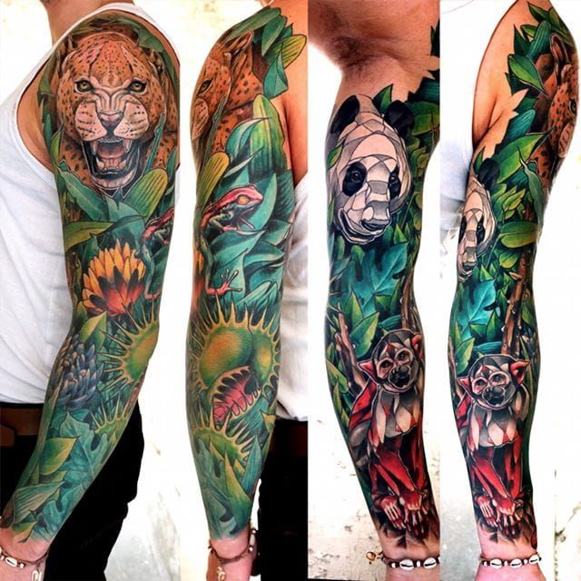 Jungle Theme Tattoo Sleeve by tattooartchris  Tattoogridnet