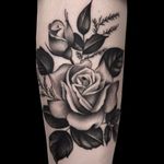 Rose by Cally Jo #Callyjo #blackandgrey #realism #realistic #rose #leaves #rosebud #flower #floral #nature #tattoooftheday