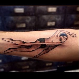 Awesome swimmer tattoo via Instagram: bloodmelis #swimmer #bloodmelis #swim #sport