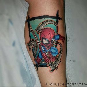 Spider-Man Tattoo by Jon Leighton #SpiderMan #Marvel #Superhero #Comic #JonLeighton