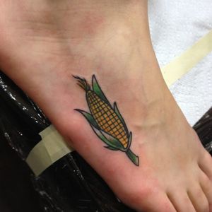Ear of corn. (via IG - tattoosbycerny) #Thanksgiving #ThanksgivingTattoo #Corn
