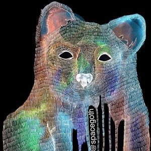 Inverted Bear via instagram spacegoth #bear #watercolor #art #artshare #fineart #spacegoth