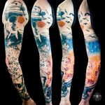 Sleeve by Paul Talbot #Postmodern #Abstract #PostmodernTattoos #ContemporaryTattoos #ModernTattoos #ArtisticTattoos #PaulTalbot #sleeve #contemporary #modern #artistic