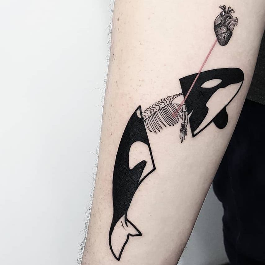 Minimalist Orca Tattoo Design  Inku Paw