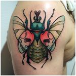 Bug tattoo #RockyZéro #bug #insect #beetle #skull #skull #skullwings