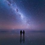 Under the cosmos. (Photo via Tumblr.) #galaxy #cosmo #sky #couple #breathtaking #gorgeous