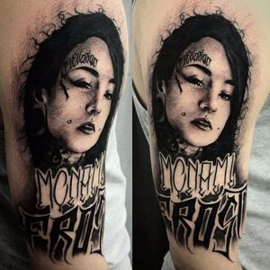 Monami Frost Tattoo by Phil V Pinos #MonamiFrost #MonamiFrostTattoo #BlackandGrey #PhilPinos