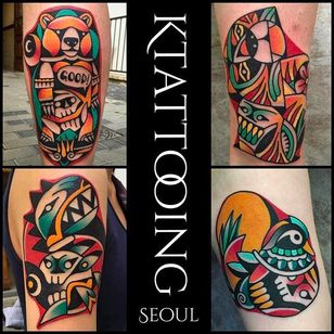 Tatuajes abstractos por K Lee @KTattooing #KLee #KTattooing #Neotradicional #Tradicional #Seoul #Korea #abstract #vivid