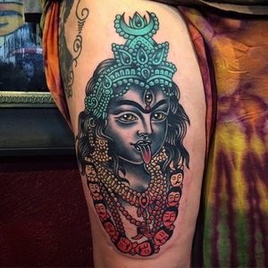 Shiva, by Phil Hatchet-Yau (via IG—philhatchetyau) #sandiego #traditional #colorwork #philhatchetyau