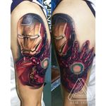Iron Man tattoo done at Altar Tattoo. #marvel #superhero #ironman #comic #movie #tonystark