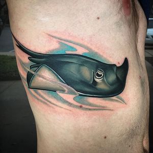 Stingray Tattoo by Tim Stafford #Stingray #MantaRay RayTattoos #StingrayTattoo #MantaRayTattoo #SeacreatureTattoos #OceanTattoos #TimStafford