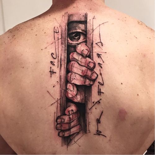 Fearless tattoo by Victor Montaghini #VictorMontaghini #graphic #watercolor #sketch