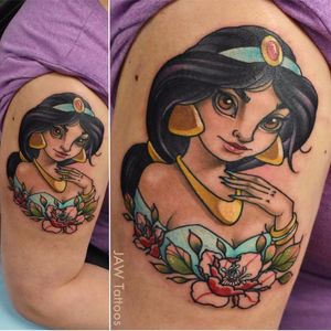 Jasmine por Jessica White! #JessicaWhite #Disney #Disneytattoo #aladdin #aladdintattoo #princessjasmin #jasmine #jasminetattoo #movies #filmes #nerd #geek #cartoon #comics