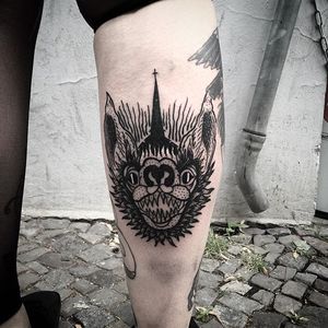 Bat Tattoo by Marcel Birkenhauer #bat #battattoo #blackwork #blackworktattoo #blackink #blackworkartist #berlin #MarcelBirkenhauer