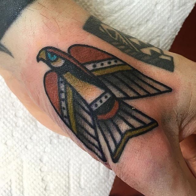 Realistic Black and Grey Native American spear with hawks feathers Done  by Pierce Godbay  Main Street Studio Greenville SC  rtattoos