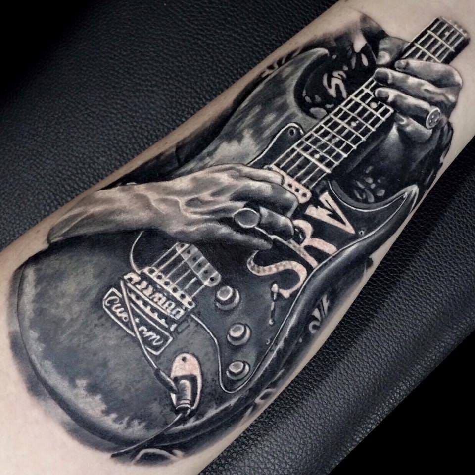 rock music tattoo skull guitar vector art on Behance