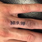Finger date tattoo by Rebecca Fedun #RebeccaFedun #date #90s