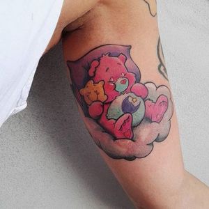 Care Bear tattoo by Mattias Terzi. #MattiasTerzi #carebear #cute #girly #bear #cartoon #stuffedtoy