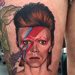 Ziggy Stardust Tattoo by Dan Molloy @DanMolloyTattooer #DanMolloy #ZiggyStardust #DavidBowie #Portrait