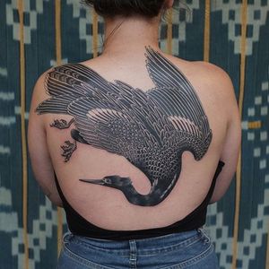Blackwork bird by Victor J Webster #VictorWebster #blackwork #bird #tattoooftheday
