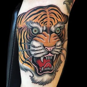 Tiger by Rose Hardy #RoseHardy #traditional #color #tiger #tattoooftheday