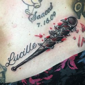 Lucille Tattoo by Anthony Guido #lucille #walkingdead #thewalkingdead #negan #baseballbat #bat #walkingdeadnegan #AnthonyGuido