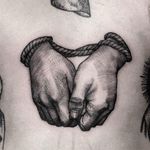 Hand tattoo done at Blood Candy Tattoo #bloodcandytattoo #hand #rope #hands #blackwork