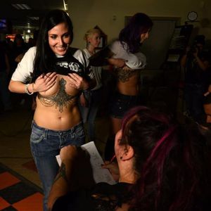 Judging the best "underboob" tattoo must be a hard job #underboobtattoo #sternumtattoo #tattoocontest