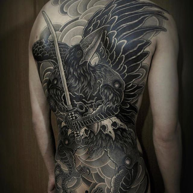 Tattoo uploaded by Alex Wikoff • Crow via instagram gakkinx 