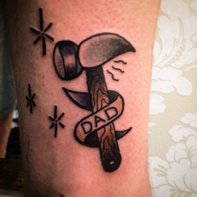 Timber Handsaw and a hammer tattoo idea | TattoosAI