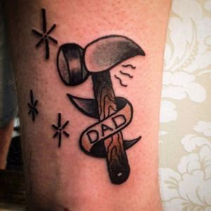 Traditional hammer tattoo, by Andy Schütze #AndySchutze #hammer