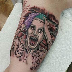 Joker Tattoo by Nate Cook #JaredLeto #Joker #JokerTattoos #SuicideSquad #Portrait #NateCook
