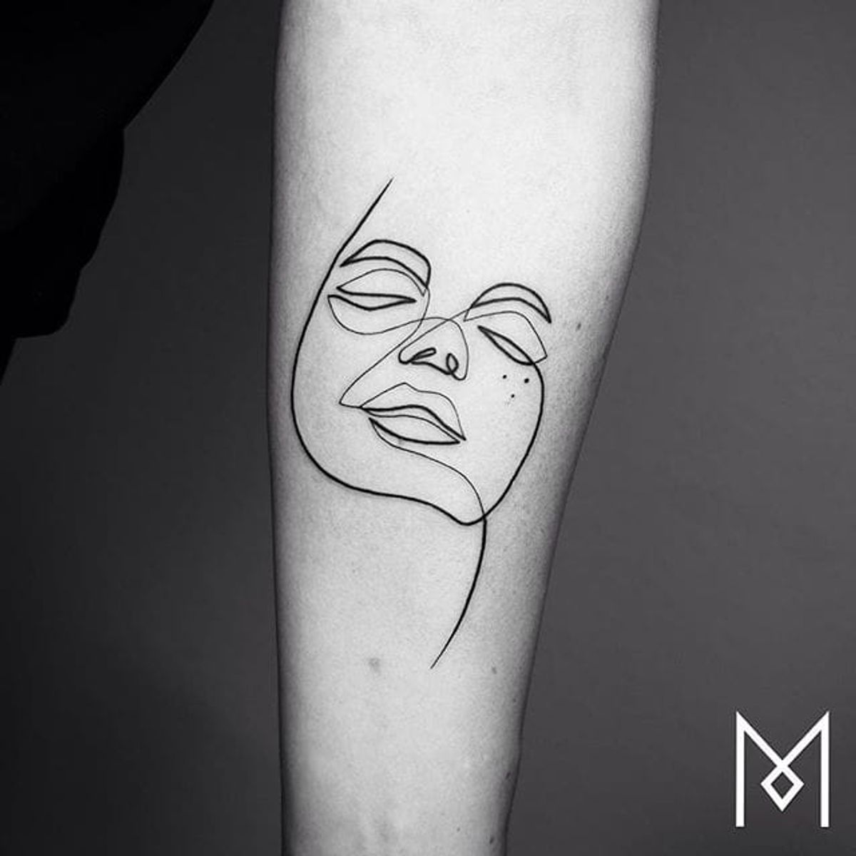 Tattoo uploaded by Xavier • Single line portrait tattoo by Mo Ganji. # ...